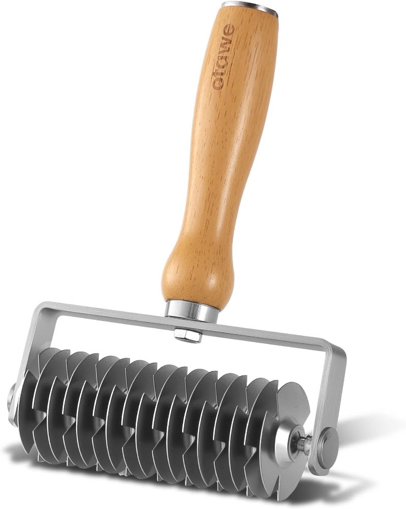 Otawe Lattice Pastry Cutter – Stainless Steel Roller Cutter with Wooden Handle for Pie, Beef Wellington, Pastry & Bread – Easy Lattice Pattern – - Image 1